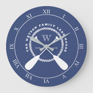 Grande Horloge Ronde Monogramme bleu à pédales nautiques