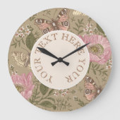 Grande Horloge Ronde Monogramme botanique Fleur sauvage moderne et tend (Recto)