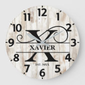 Grande Horloge Ronde Monogramme Campagne Rustique (Recto)