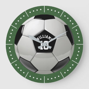 Grande Horloge Ronde Monogramme de balle de football Association Footba