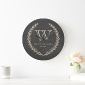 Grande Horloge Ronde Monogramme de tableau (Maison)