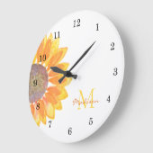 Grande Horloge Ronde Monogramme de tournesol (Angle)