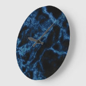Grande Horloge Ronde Monogramme En Marbre Bleu Et Noir (Angle)
