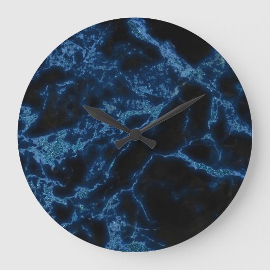 Grande Horloge Ronde Monogramme En Marbre Bleu Et Noir (Recto)