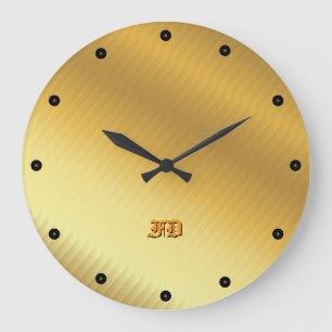 Grande Horloge Ronde Monogramme Gothique Moderne de Luxe avec Dégradé D