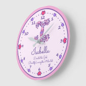 Grande Horloge Ronde Monogramme I Isabella nom de coeur signifiant horl (Angle)