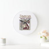 Grande Horloge Ronde Monogramme initial de Jésus Foi Monogramme initial (Maison)