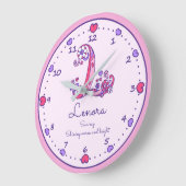 Grande Horloge Ronde Monogramme L Lenora nom du coeur signifiant horlog (Angle)