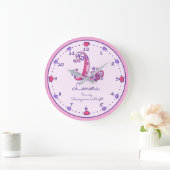 Grande Horloge Ronde Monogramme L Lenora nom du coeur signifiant horlog (Maison)