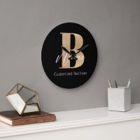 Monogramme moderne Initiale B & Nom Personnalisé