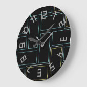 Grande Horloge Ronde Monogramme Numéros rustiques (Angle)