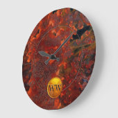 Grande Horloge Ronde Monogramme personnalisé Roue Vintage et or Steampu (Angle)