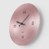 Grande Horloge Ronde Monogramme Rose-or Arrière - plan chatoyant (Angle)