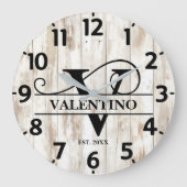 Grande Horloge Ronde Monogramme rustique de la vie agricole (Recto)