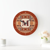 Grande Horloge Ronde Monogramme Tan Design Sud-Ouest (Maison)