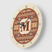 Grande Horloge Ronde Monogramme Tan Design Sud-Ouest (Angle)