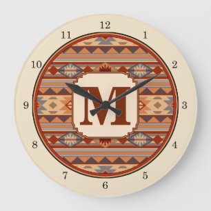 Grande Horloge Ronde Monogramme Tan Design Sud-Ouest