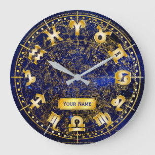 Grande Horloge Ronde Monogramme zodiaque Constellation de l'hémisphèr