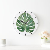 Grande Horloge Ronde Monstera Leaf (Maison)