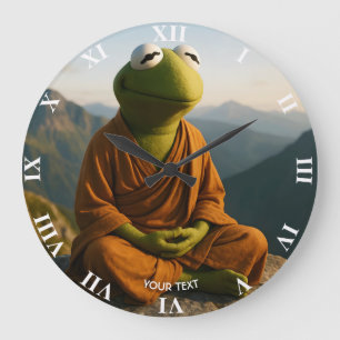 Grande Horloge Ronde Montagnes de grenouilles de moine mignonnes fantas