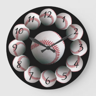 Grande Horloge Ronde Montre de fond de baseball