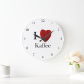 Grande Horloge Ronde Montre-moi J'adore le café (Maison)