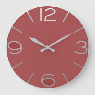 Grande Horloge Ronde Montre rouge à grand chiffre