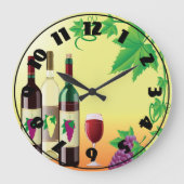 Grande Horloge Ronde Montre Vin Avec Raisins (Recto)