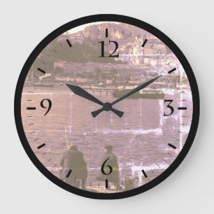 Grande Horloge Ronde Montre vintage de pêcheur de la Principauté de Mon