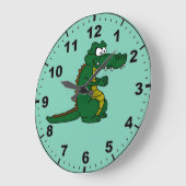 Grande Horloge Ronde Montres à poignet en crocodile (Angle)