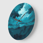 Grande Horloge Ronde Moody Ocean Waves Under Stormy Sky – Abstract Seas (Angle)