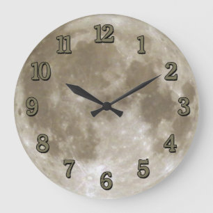 Grande Horloge Ronde Moon Clock with Numbers