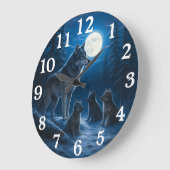 Grande Horloge Ronde Moonlit wolf pack in snowy forest (Angle)