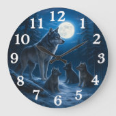 Grande Horloge Ronde Moonlit wolf pack in snowy forest (Recto)