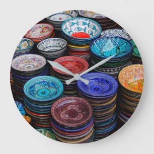 Grande Horloge Ronde Moroccan Plates At Market