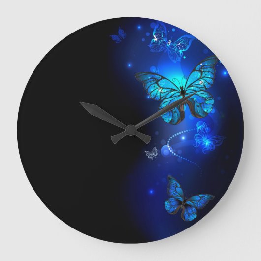 Grande Horloge Ronde Morpho Butterfly in the Dark Background (Recto)