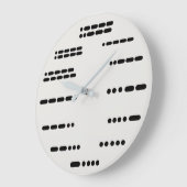 Grande Horloge Ronde Morse Code Wall Clock With All 12 Numbers (Angle)