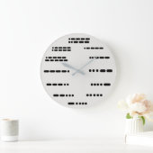 Grande Horloge Ronde Morse Code Wall Clock With All 12 Numbers (Maison)