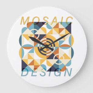 Grande Horloge Ronde Mosaic Art Motif