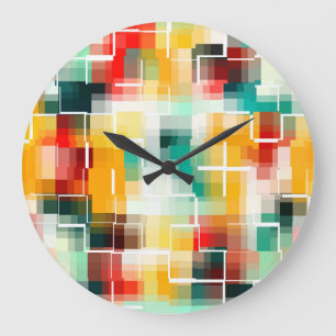 Grande Horloge Ronde Mosaïc Pattern