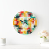 Grande Horloge Ronde Mosaïc Pattern (Maison)
