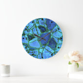 Grande Horloge Ronde Mosaïque bleue d'Indigo (Maison)