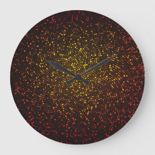 Grande Horloge Ronde Mosaïque brillante, arrière - plan jaune-rouge fon