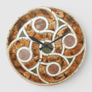 Grande Horloge Ronde Mosaïque celtique sur l'horloge acrylique