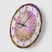 Grande Horloge Ronde Mosaïque en verre tendu (Angle)