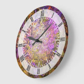 Grande Horloge Ronde Mosaïque en verre tendu (Angle)