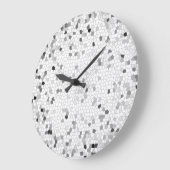 Grande Horloge Ronde Mosaïque grise (Angle)
