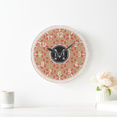 Grande Horloge Ronde Mosaïque moderne Monogramme #4 (Maison)