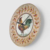GRANDE HORLOGE RONDE MOSAÏQUES ROMAINES ANCIENNES / ROOSTER (Angle)