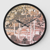 Grande Horloge Ronde mosquée bleue présentation (Recto)